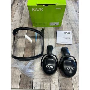 Kask Zen FF Clear Visor w/ Mesh Visor Carrier & SC3 Orange Ear Muffs NO ADAPTERS